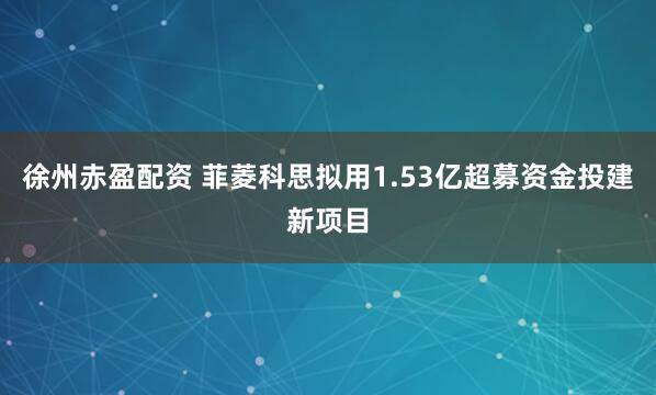徐州赤盈配资 菲菱科思拟用1.53亿超募资金投建新项目