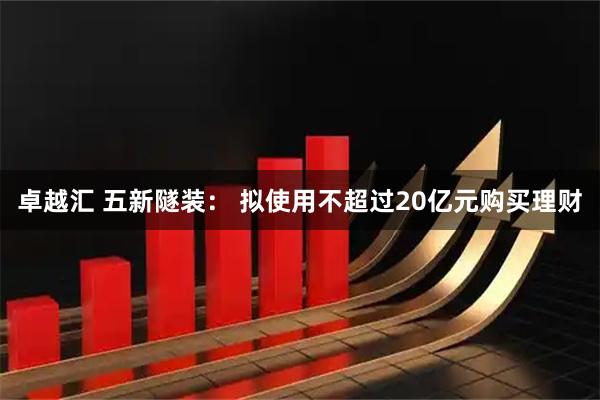 卓越汇 五新隧装： 拟使用不超过20亿元购买理财